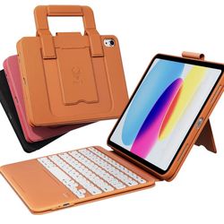 New Orange Wireless keyboard Case. iPad 10th Generation, iPad 11th Generation 