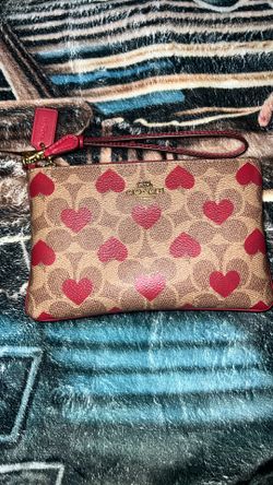 Coach Heart Print Wristlet