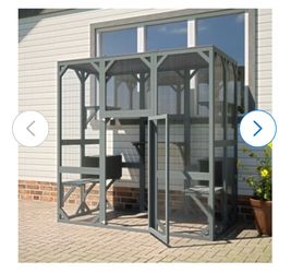 LOVMOR Outdoor Cat House Wooden Catio Large Cat Cage with Jump Platforms and
