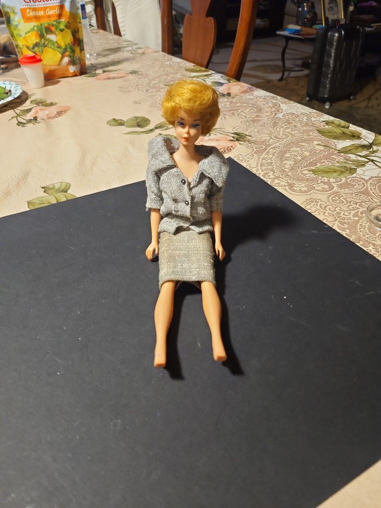 Mattel 1960s Grey Tweed Bubble Cut Barbie