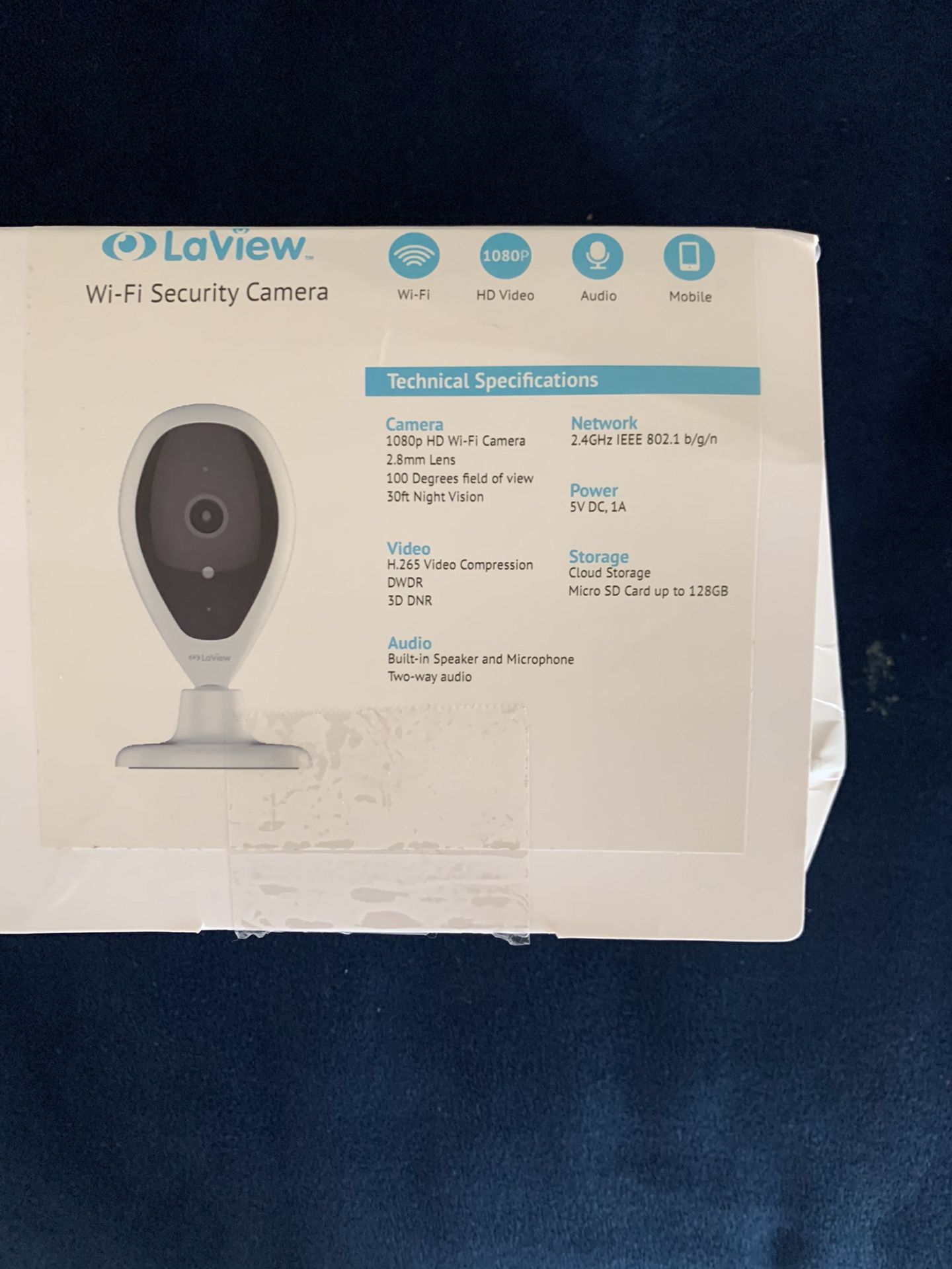 LaView HD 1080P Indoor Wi-Fi Security Camera with Two-Way Audio, Night Vision and Remote view.(No SD card included)