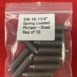  3/8-16 × 1-1/4” Spring-Loaded Plungers – Steel Bags of 10 | New Surplus