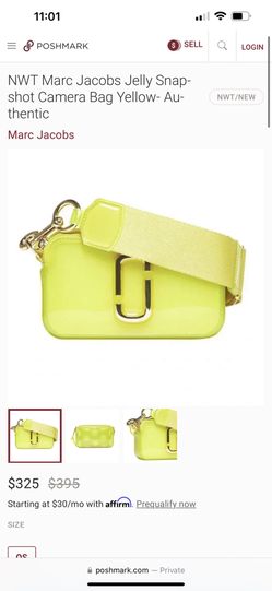 MARC JACOBS JELLY SNAPSHOT BAG IN YELLOW. AUTHENTIC