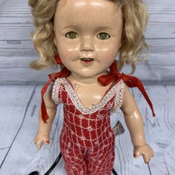 Shirley Temple Doll And Trunk Vintage Antique