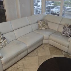  5-Piece Leather Modular Sectional Leather.