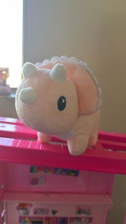 Dinasour pink plush