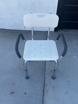 Shower Chair with Back and Padded Armrests, Shower Stool