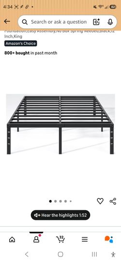 King metal bed frame/metal boxspring