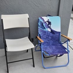 Outdoor Folding Chairs.  Both For $20.