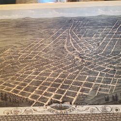 Wood Print CITY OF ATLANTA 1871