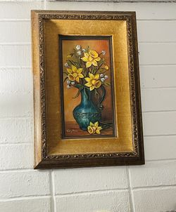 Framed Floral Wall Art – Elegant Yellow Flower Painting | Bought for $250