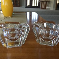 Orrerfors Sweden Lead Crystal Max Cross Votive CandleholdersHolders-2