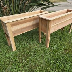 Two Handmade Cedar Planters