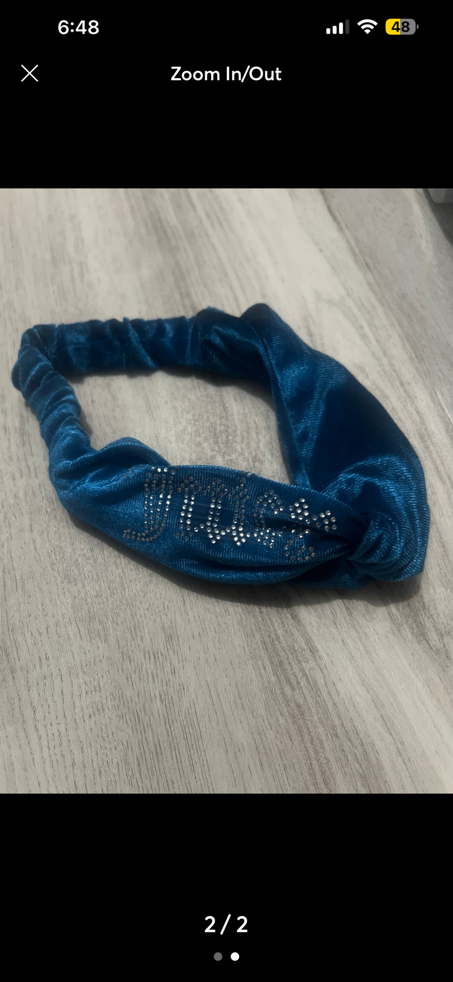 Juicy blue velvet headband