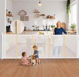 157" Wide Retractable Baby Pet Gate 41" Extra Tall Indoor and Outdoor New, Open Box