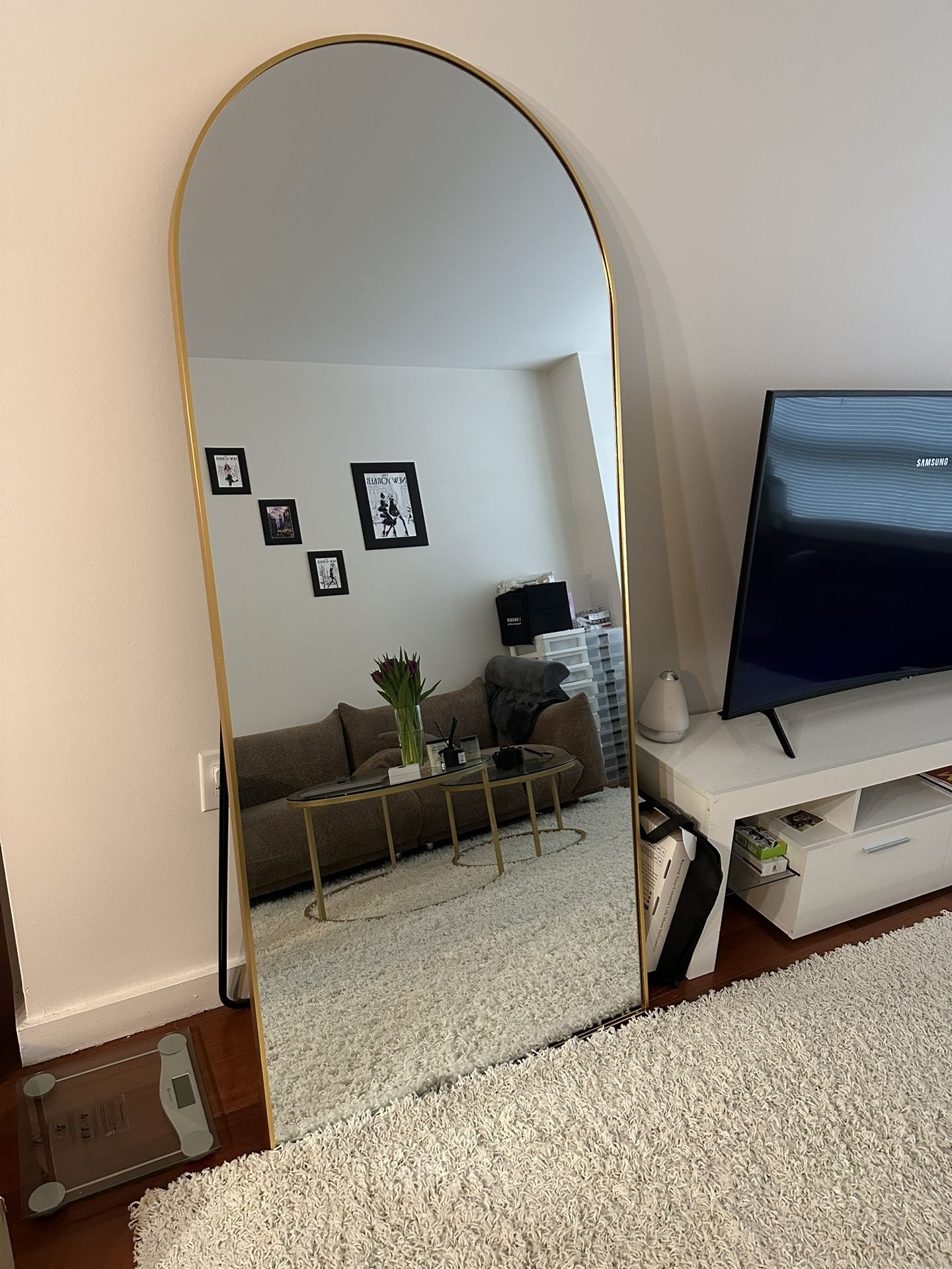 NeuType Arched Full Length Mirror, Large Arched Wall Mirror Floor Mirror with Stand, Full Body Dressing Mirrors Standing Hanging or Leaning Against Wa