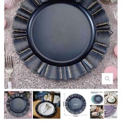 Navy and Gold Charger Plates