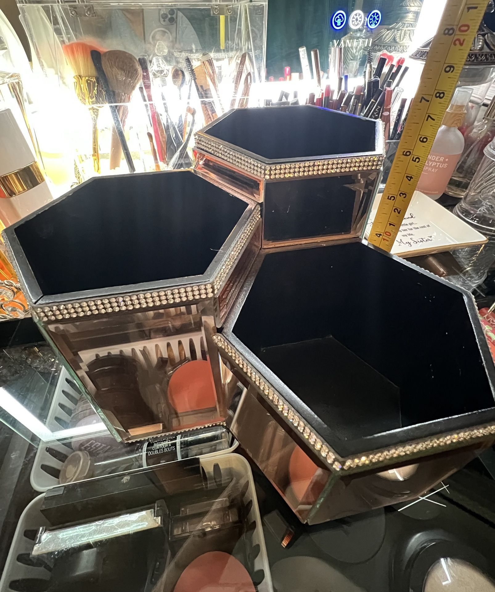 Glass Makeup Brush Organizer 