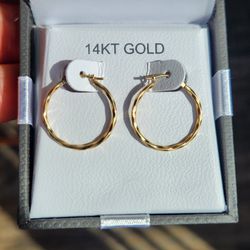 14k GOLD HOOP earrings