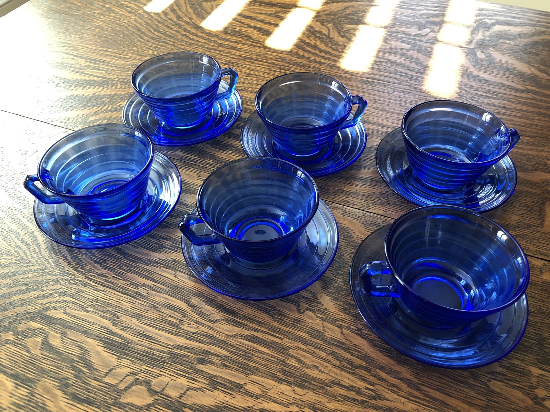 Cobalt Blue Moderntone Coffee/Tea Cups/Saucers, 6