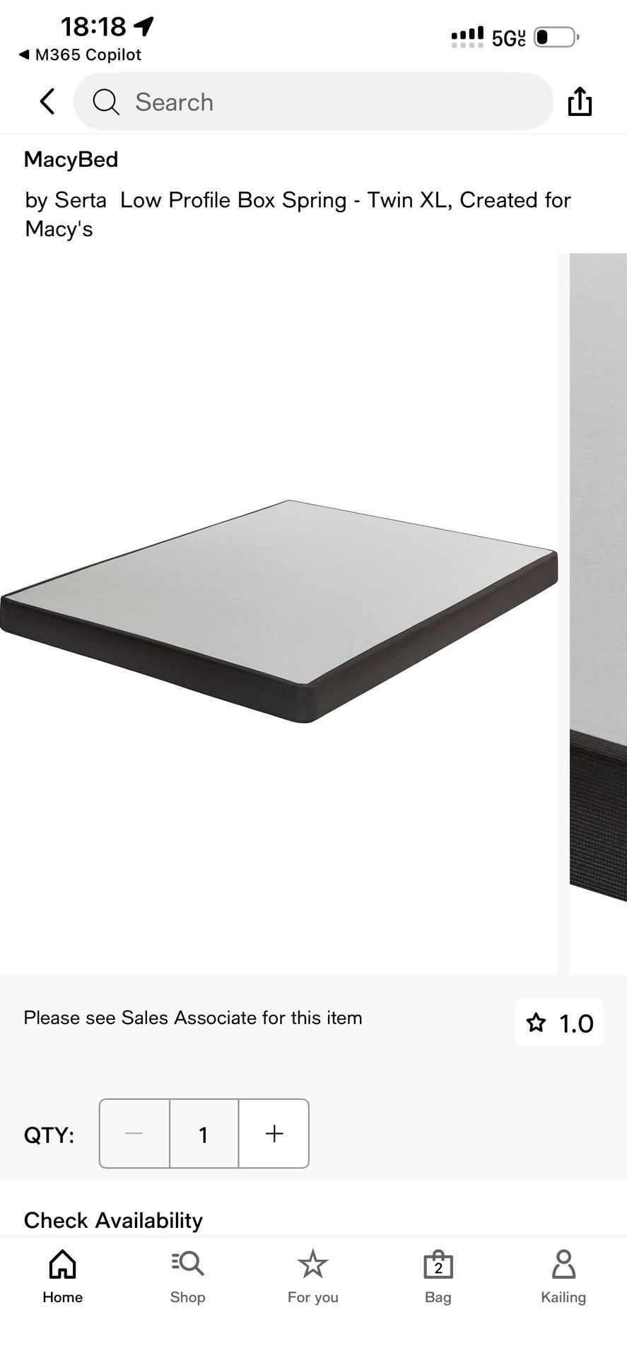 Two Serta Twin XL Box Spring  – Like New -Usable for king