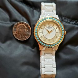 ONISS PARIS CERAMIC WOMENS ELEGANT WATCH WRIST SIZE 7.5 INCH