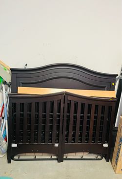 Like New turn into actual bed crib Silva End Crib With Like New Mattress ( almost half off what I paid)