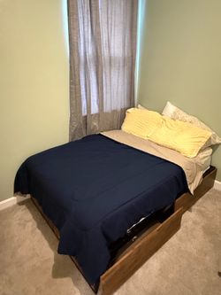 Bed Frame + Mattress + Clothing Rack