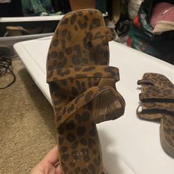 Leopard Print Flat Sandals