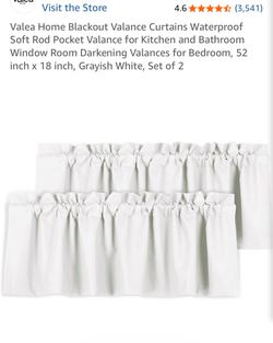 Brand new set of two blackout window valances