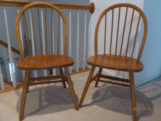 Pair of Wooden Windsor Hoop Back Dining Chair