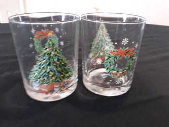 2 Happy Holiday  4 1/4"  14oz   Glasses