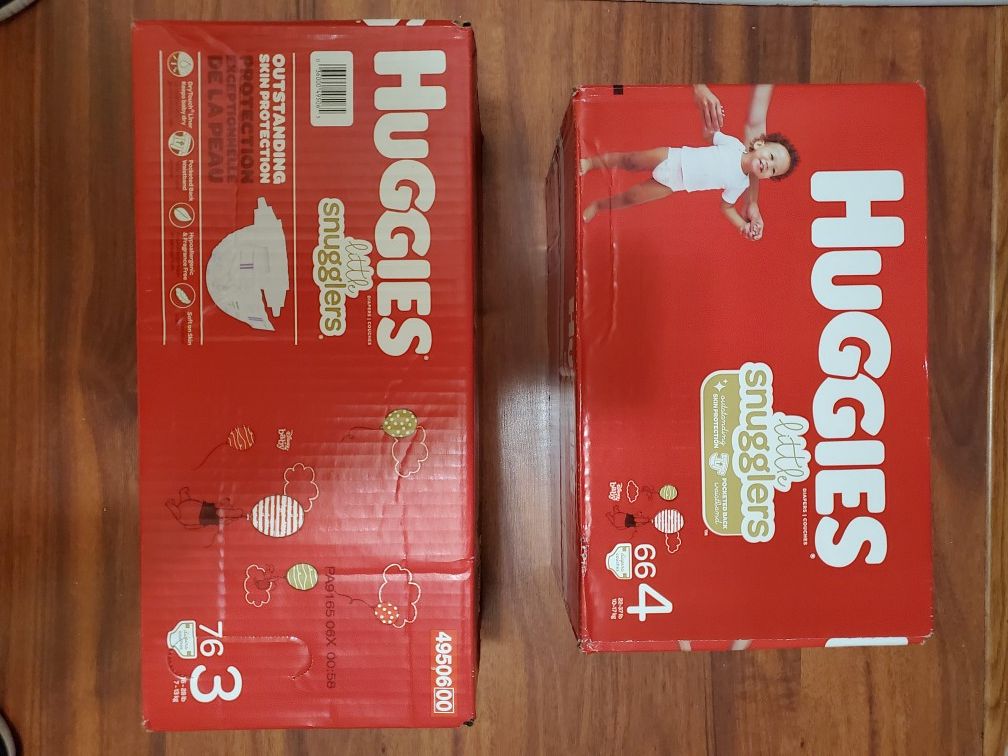 Huggies snuggle size 3-4 $40 for both or $20 ea