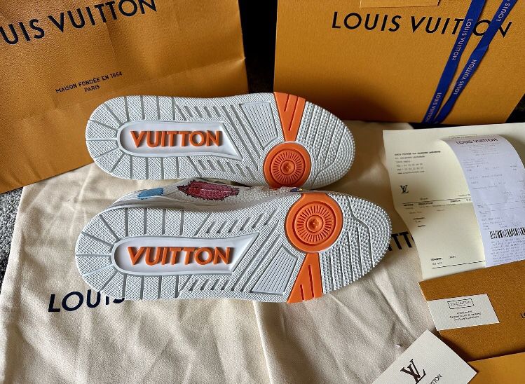 Louis Vuitton Sneakers aus Leder - Weiß - Größe 10 - 24237372