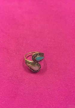 Marcasite with Mother of Pearl and turquoise ring