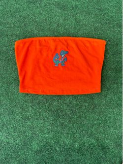 Orange tube crop top