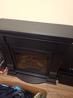 Black Electric Fireplace TV Stand