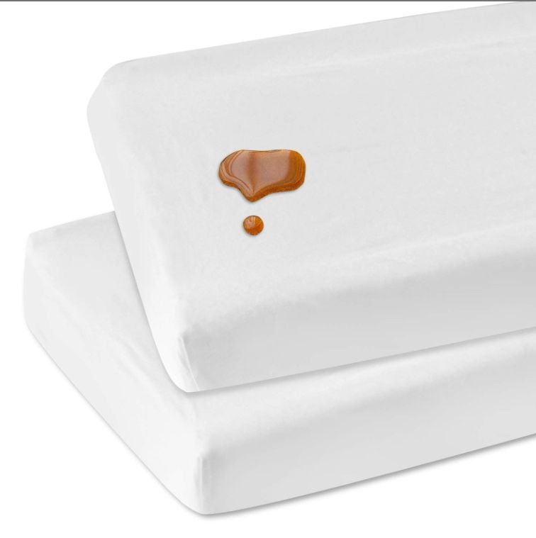 Changing Pad Cover Waterproof, Changing Table Cover Organic Cotton 2 Pack Diaper Changing Pad Cover,