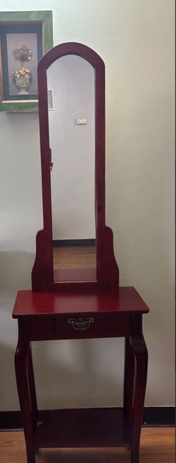 Wooden Vanity Table with Mirror