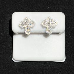 S925 Moissanite Cross Stud Earrings 