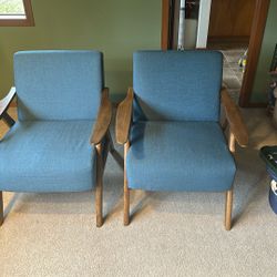 2 Blue Accent Chairs