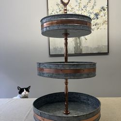 Galvanized 3 Tier Serving Stand