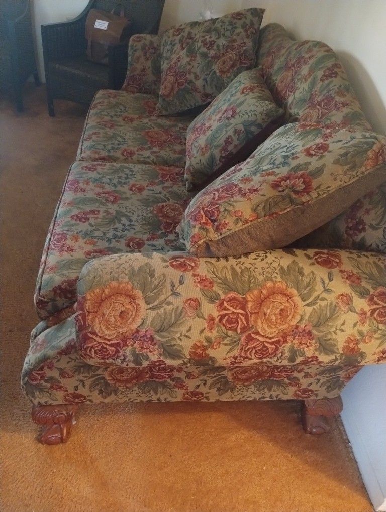 Ashley Sofa And Love Seat Set Rustic Floral.