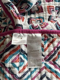 Aden & Anais Dream Blanket Pink Trim Cotton Muslin Purple Lines VHTF