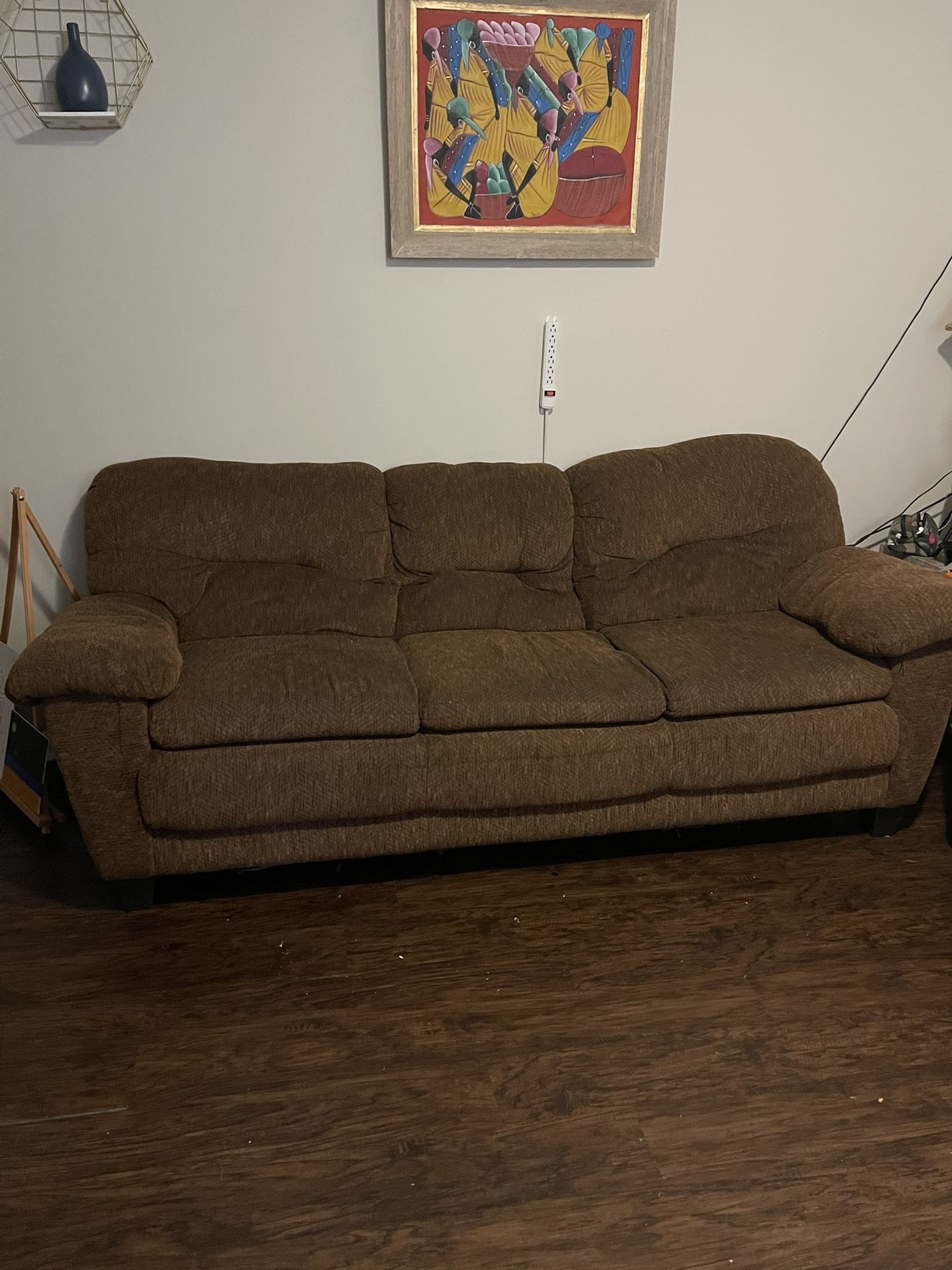 Brown Loveseat And Couch