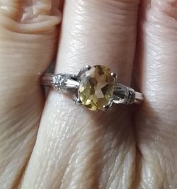 Very Pretty 😍 Genuine Citrine Sterling Silver Ring 💍
