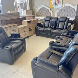 PARTY TIME LED POWER RECLINING SET