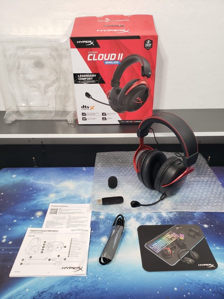 New HyperX Cloud II Wireless - Gaming Headset for PC, PS4, Switch, Long Lasting Battery Up to 30 Hours, 7.1 Surround Sound, Memory Foam, Detachable No
