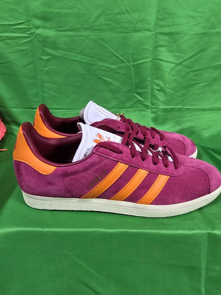 Adidas AS Roma Gazelle Legacy Men's Suede Burgundy/Unity Orange IH2634 Size 10.5