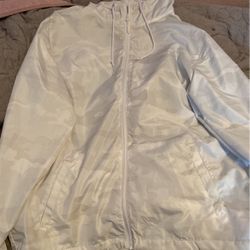 white windbreaker jacket